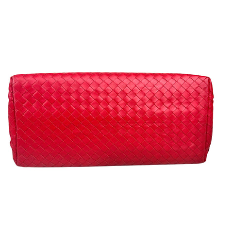 Bottega Veneta Red Intrecciato Woven Nappa Leather Roma Tote Bag