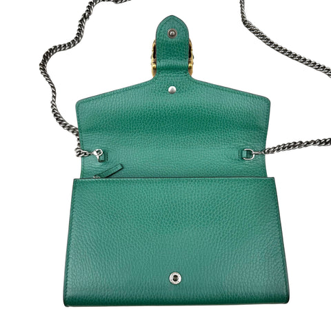 Gucci Dionysus Chain Wallet in Green Leather