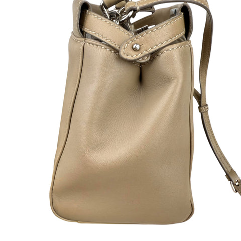 Fendi Peekaboo 2WAY Shoulder Bag Hand Bag Beige