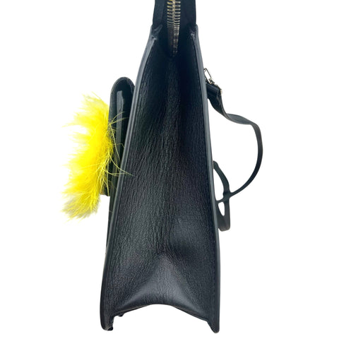 Fendi Monster Fur Leather Crossbody Black