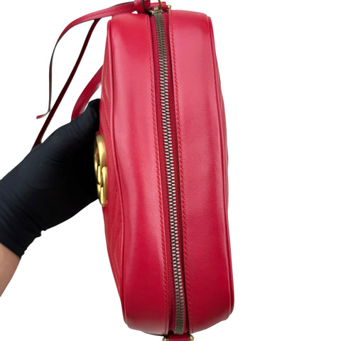 Gucci Red GG Marmont Matelasse Crossbody Bag