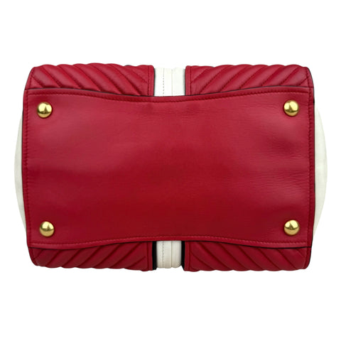 Miu Miu Biker Materasse Hand Bag Shoulder Bag Crossbody 2 way bag White/Red