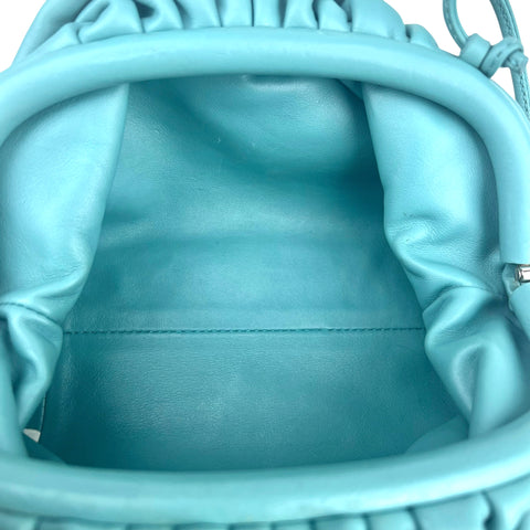 Bottega Veneta Mini Pouch Teal Leather Crossbody Clutch Bag Blue Light blueBotte