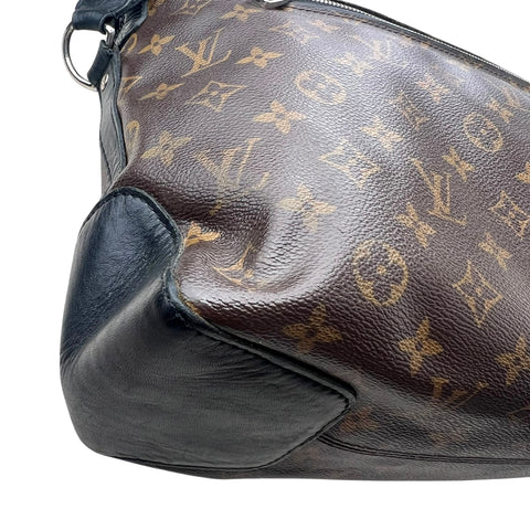 Louis Vuitton Messenger shoulder bag in brown monogram canvas and black leather