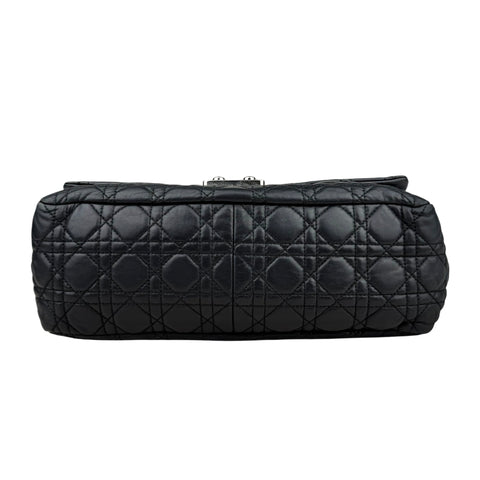 Dior Black Cannage Quilted Lambskin Large New Lock Flap Shoulder Bag
