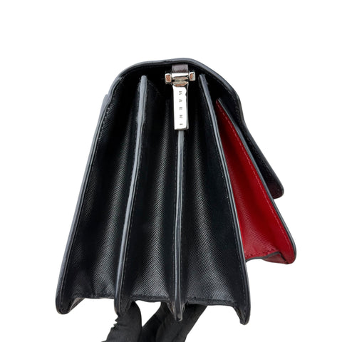 Marni Medium Colorblocked Leather Trunk Shoulder and Crossbody Bag