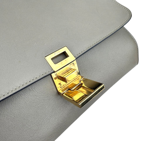 Celine Trapeze large model handbag in beige leather and beige suede