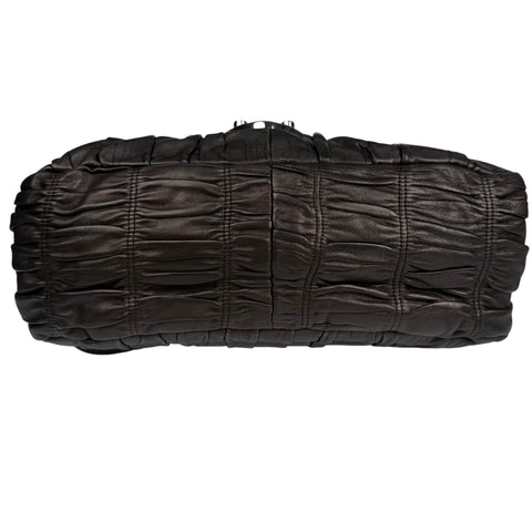 Prada Black Gaufre Leather Shoulder Bag