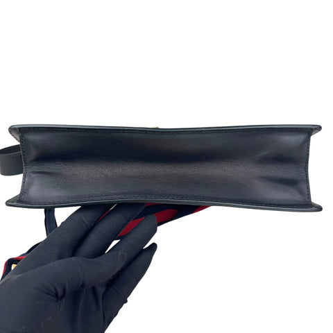 Gucci Sylvie Black Leather Bag Women Handbag