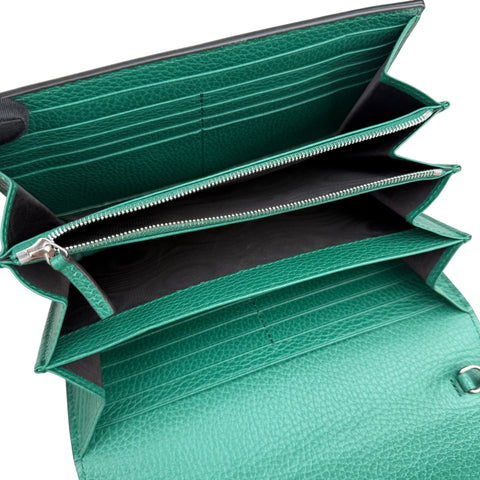 Gucci Dionysus Chain Wallet in Green Leather