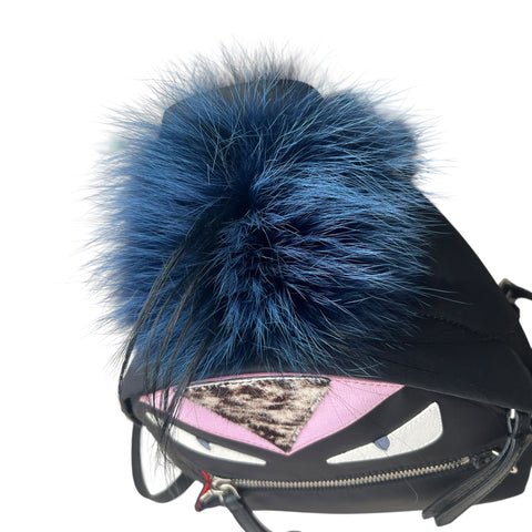 Fendi Black Nylon and Leather Monster Eyes Mini Backpack Bag