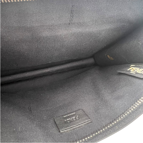 Fendi Monster Fur Leather Crossbody Black