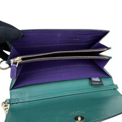 Pre-owned Bvlgari Green Serpenti Forever Chain Wallet wallet