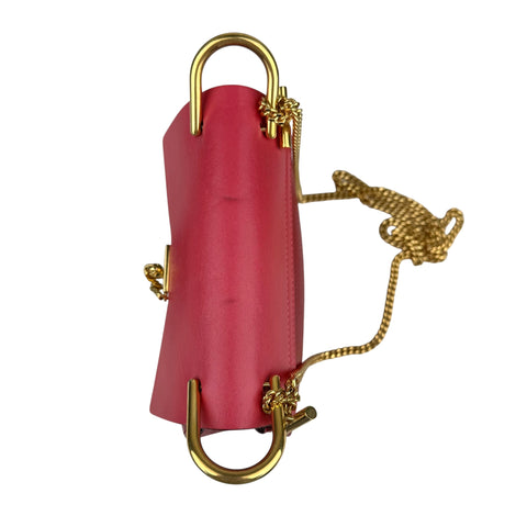 Chloe Red Grained Leather Drew Bag
