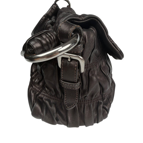 Prada Black Gaufre Leather Shoulder Bag