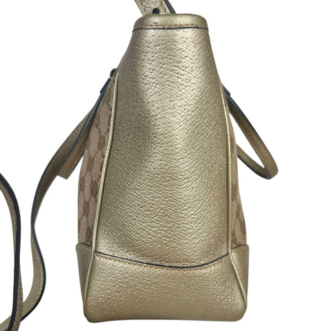 Gucci GG Canvas Tote Bag- Brown Satchel