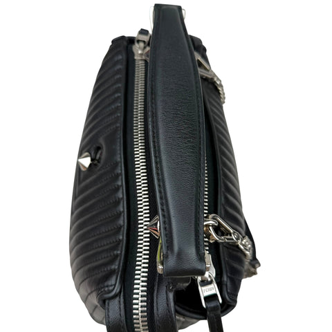 Fendi Black Nappa Leather Small DotCom Bag