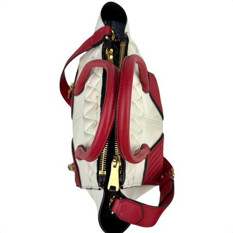 Miu Miu Biker Materasse Hand Bag Shoulder Bag Crossbody 2 way bag White/Red