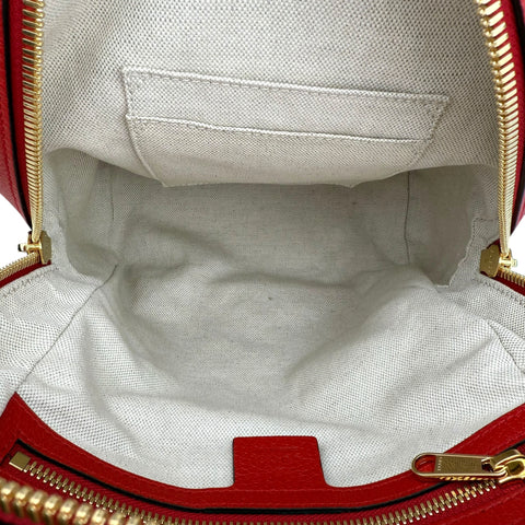 Gucci Beige/Red GG Supreme Canvas and Leather Small Backpack