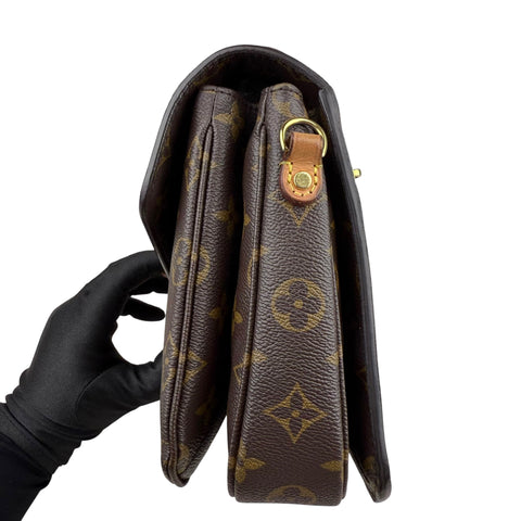Louis Vuitton Pochette Métis Shoulder Bag Brown Canvas