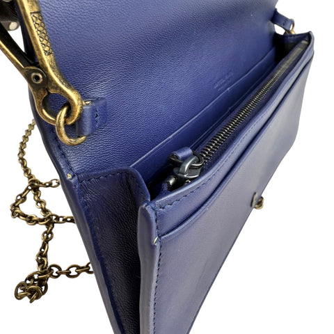 Bottega Veneta Monalisa Purple Atlantic Intrecciato Chain Wallet