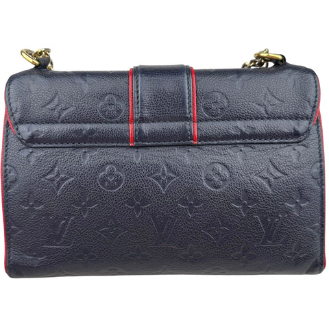 Louis Vuitton Monogram Empreinte Saint-Sulpice Chain Shoulder Bag Red Black