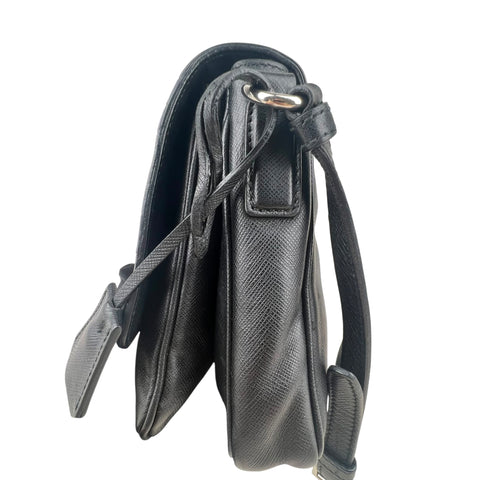 Prada Saffiano Righe Sound Lock crossbody bag