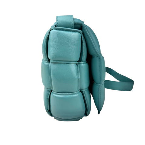 Bottega Veneta Turquoise Padded Leather Cassette Crossbody Bag Blue