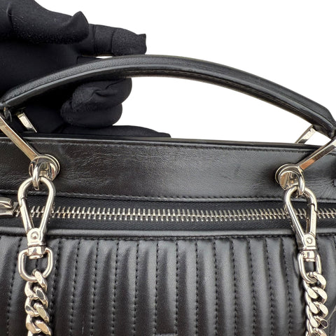 Fendi Black Nappa Leather Small DotCom Bag