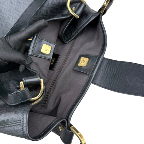 Fendi Black Zucca Coated Canvas Tote