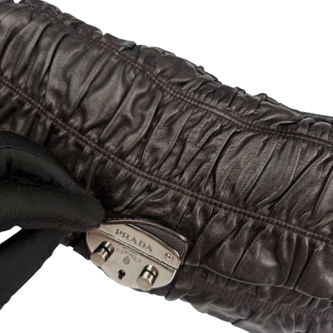 Prada Black Gaufre Leather Shoulder Bag