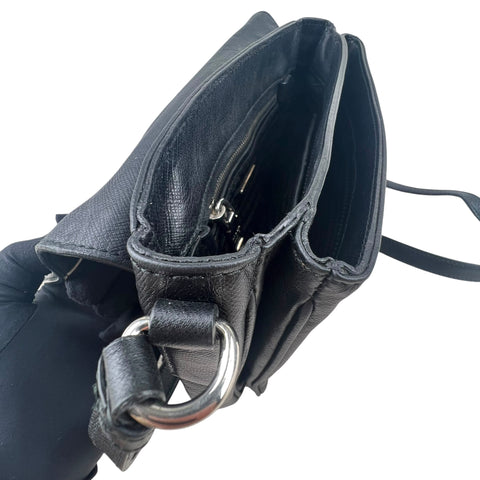 Prada Saffiano Righe Sound Lock crossbody bag