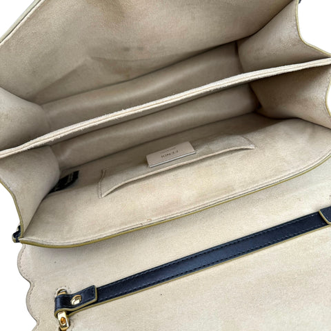 Fendi Dotcom Leather Shoulder Bag Black