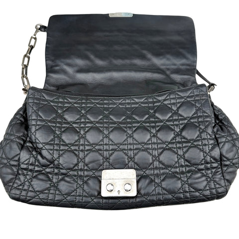 Dior Black Cannage Quilted Lambskin Large New Lock Flap Shoulder Bag