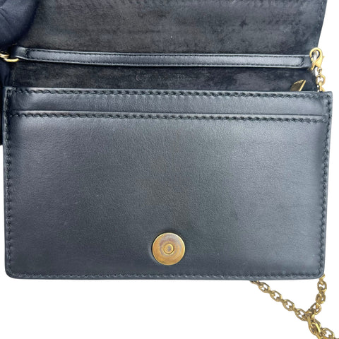 Dior Black Smooth Calfskin Leather J'ADIOR Wallet on Chain Clutch Bag