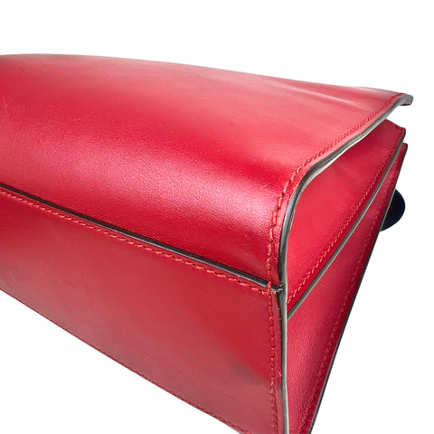 Gucci Red Smooth Calfskin Leather Nymphaea Medium Top Handle Bag