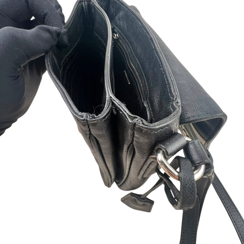 Prada Saffiano Righe Sound Lock crossbody bag