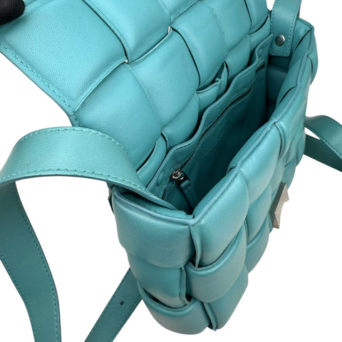 Bottega Veneta Turquoise Padded Leather Cassette Crossbody Bag Blue