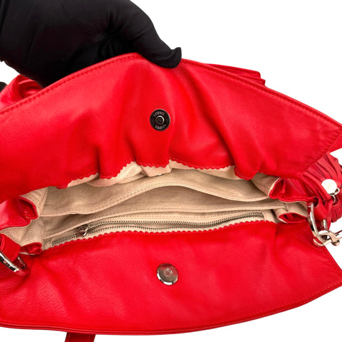 Loewe Flamenco Red Leather Shoulder Bag