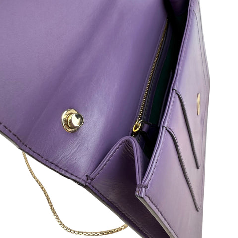 Bvlgari Calfskin Serpenti Crossbody Bag in Purple