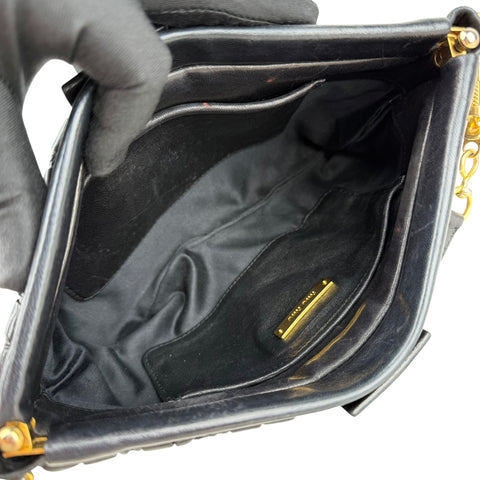 Miu Miu Black Matelasse Leather Crossbody Bag