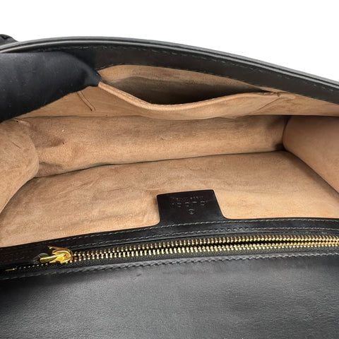 Gucci Sylvie Black Leather Bag Women Handbag