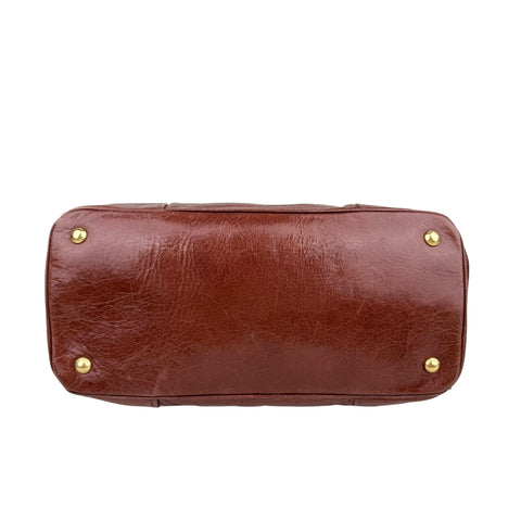 Prada Vitello Shine Tote Bag Palissandro