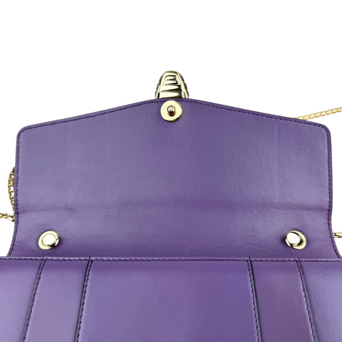 Bvlgari Calfskin Serpenti Crossbody Bag in Purple