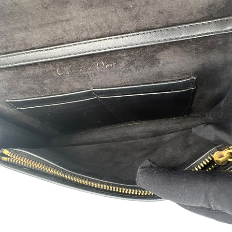Dior Black Smooth Calfskin Leather J'ADIOR Wallet on Chain Clutch Bag