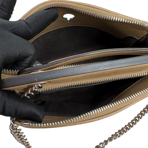 Fendi Beige gesteppte Dotcom-Schultertasche Braun