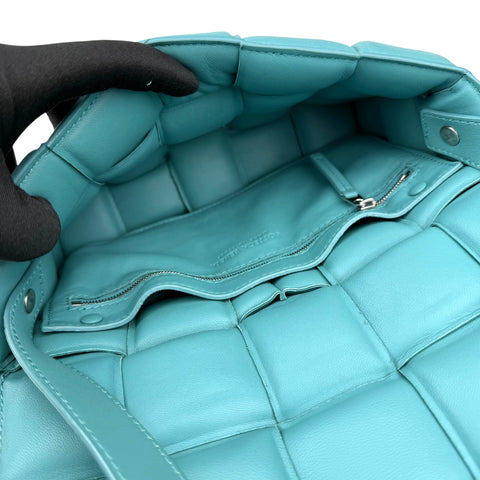 Bottega Veneta Turquoise Padded Leather Cassette Crossbody Bag Blue