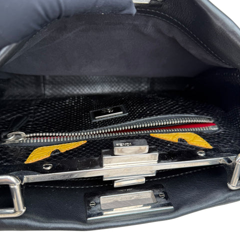 Fendi Peekaboo medium model shoulder bag in black leather