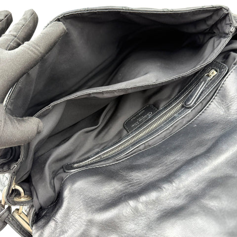 Dior Black Cannage Quilted Lambskin Large New Lock Flap Shoulder Bag