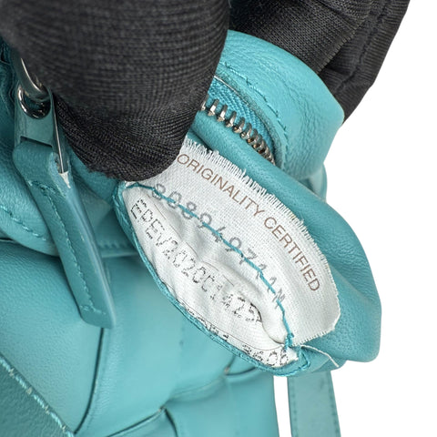 Bottega Veneta Turquoise Padded Leather Cassette Crossbody Bag Blue